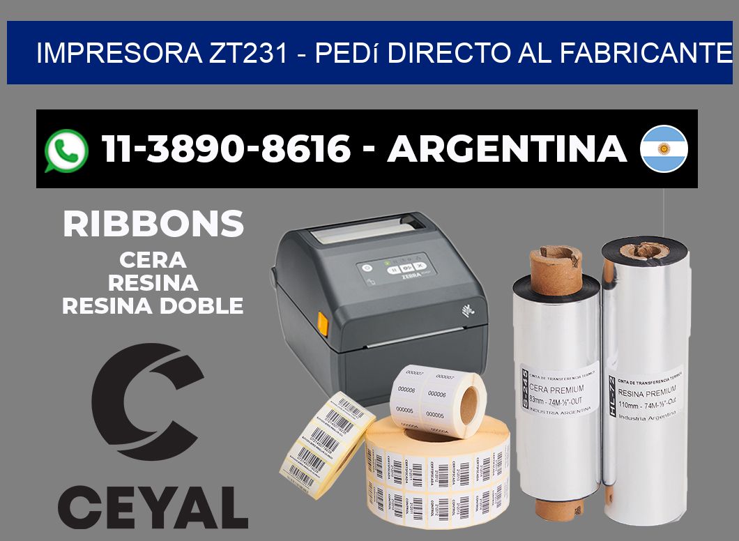 IMPRESORA ZT231 - Pedí directo al fabricante