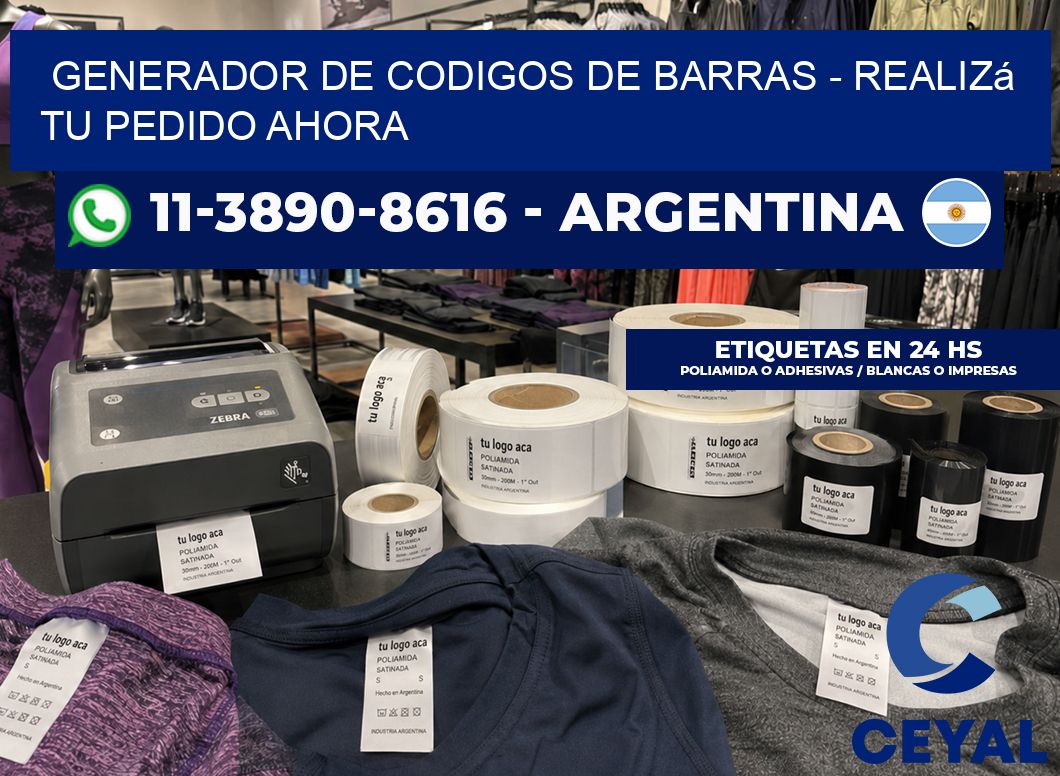 generador de codigos de barras - Realizá tu pedido ahora