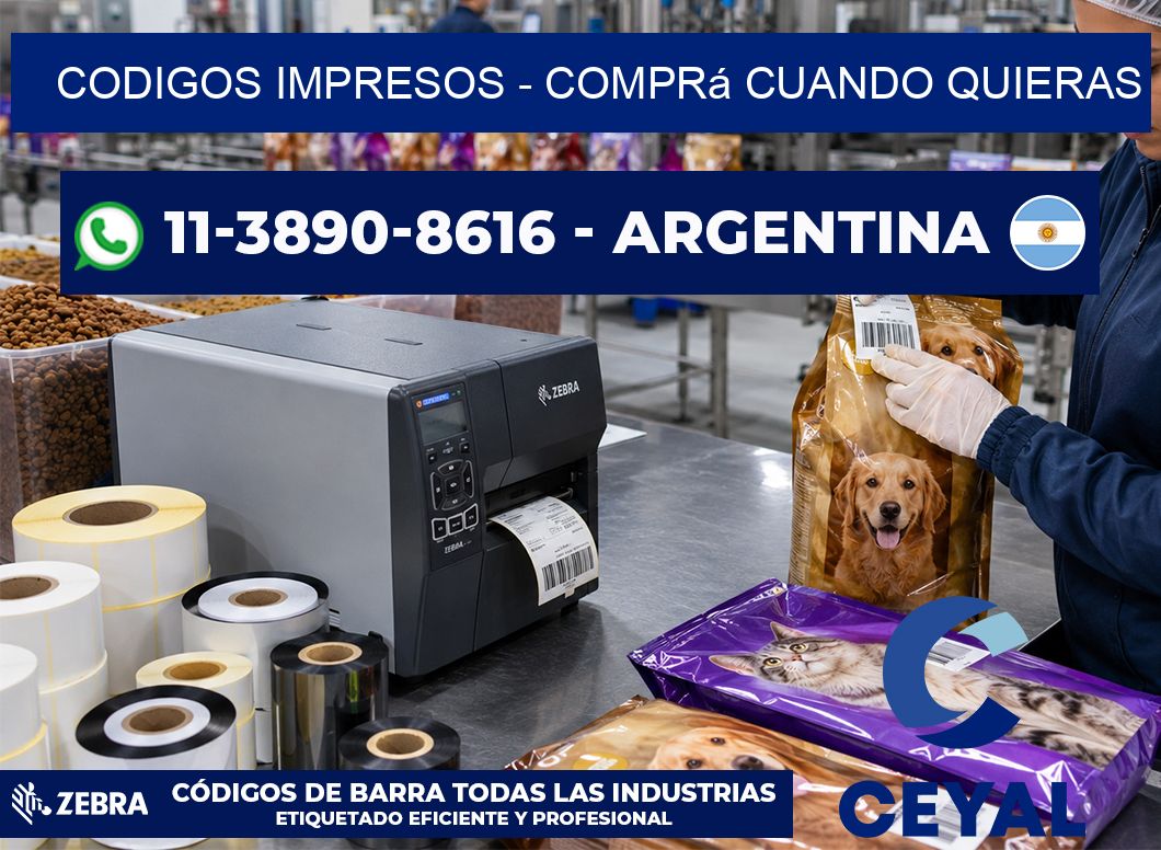 Codigos impresos - Comprá cuando quieras
