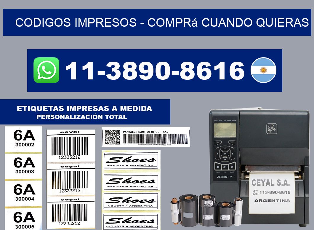 Codigos impresos - Comprá cuando quieras