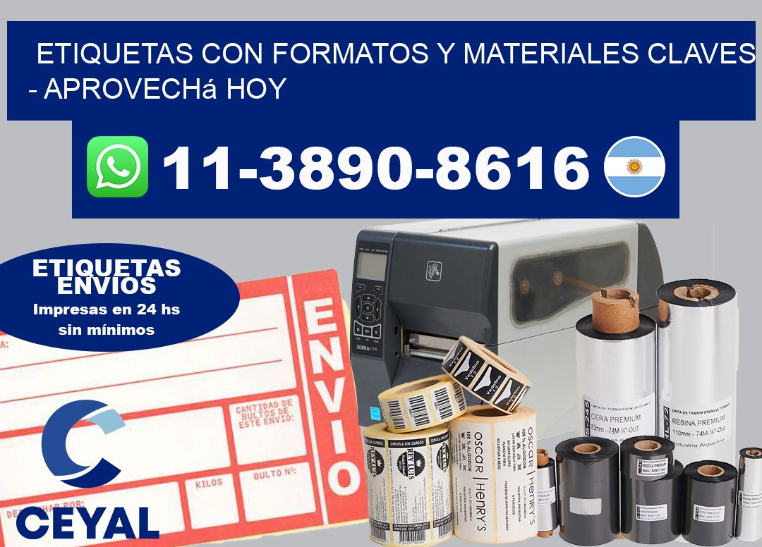 ETIQUETAS CON FORMATOS Y MATERIALES CLAVES - Aprovechá hoy