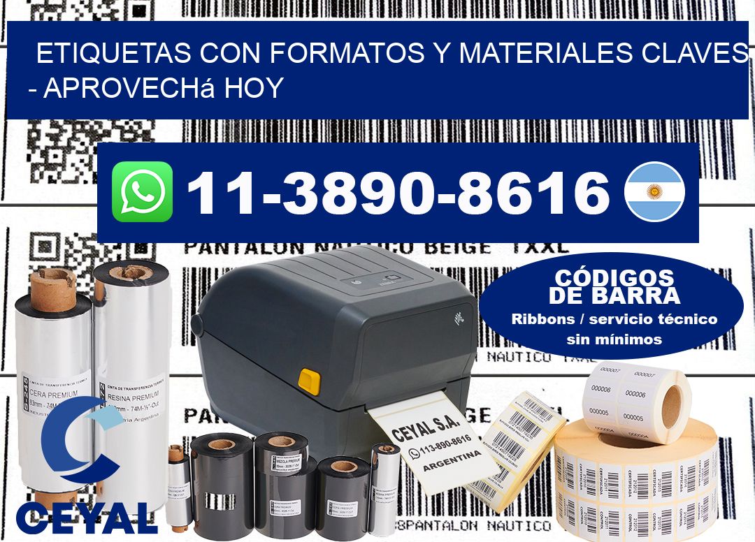ETIQUETAS CON FORMATOS Y MATERIALES CLAVES - Aprovechá hoy
