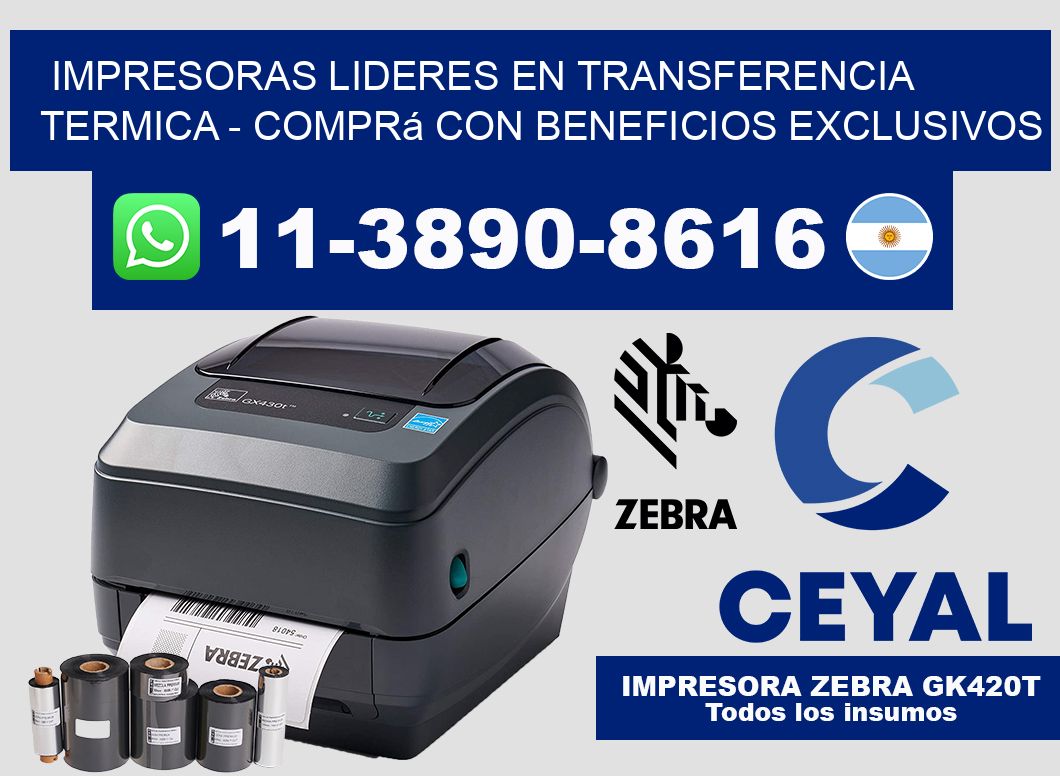 IMPRESORAS LIDERES EN TRANSFERENCIA TERMICA - Comprá con beneficios exclusivos