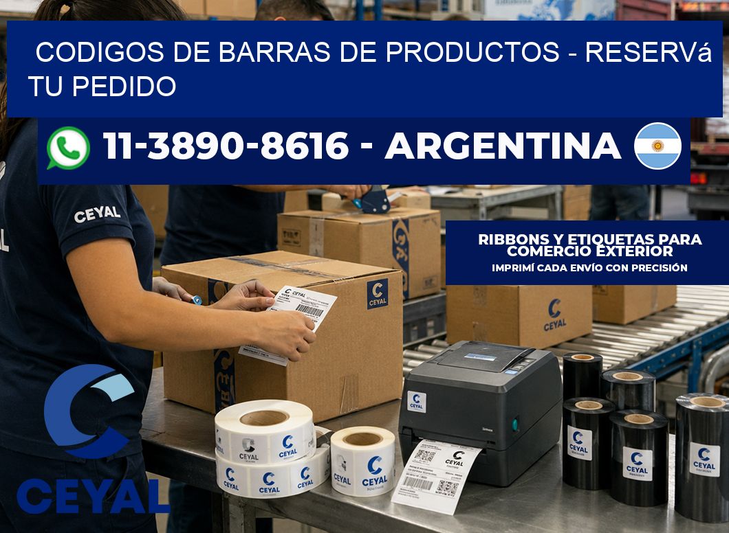 codigos de barras de productos - Reservá tu pedido