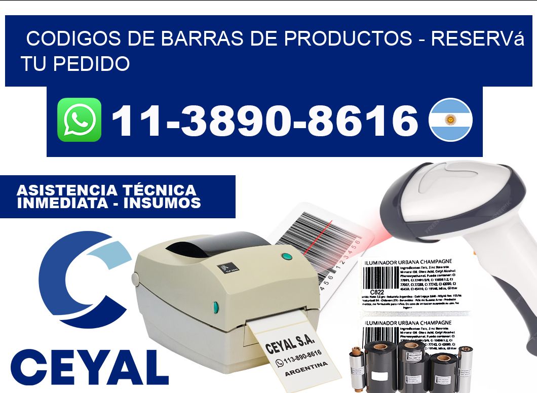 codigos de barras de productos - Reservá tu pedido