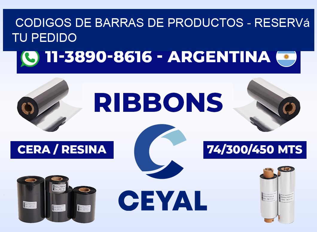 codigos de barras de productos - Reservá tu pedido