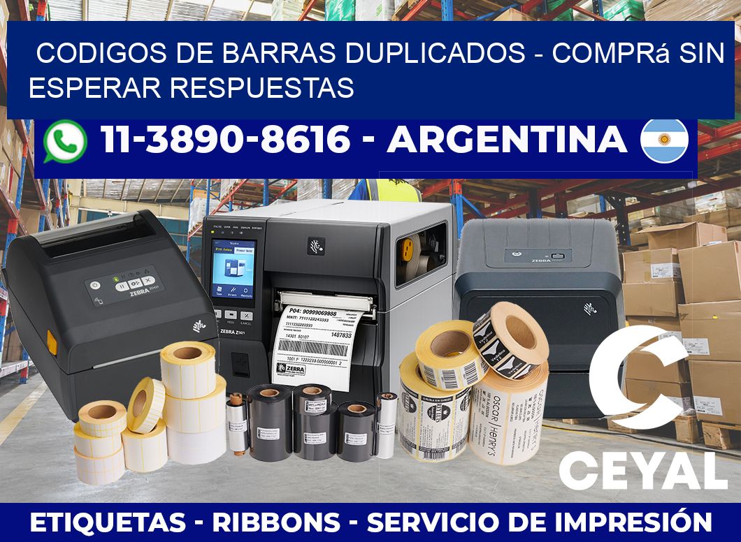 codigos de barras duplicados - Comprá sin esperar respuestas