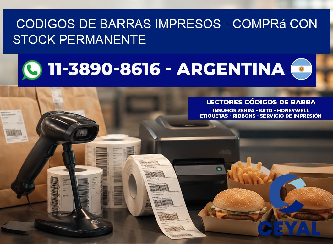 codigos de barras impresos - Comprá con stock permanente