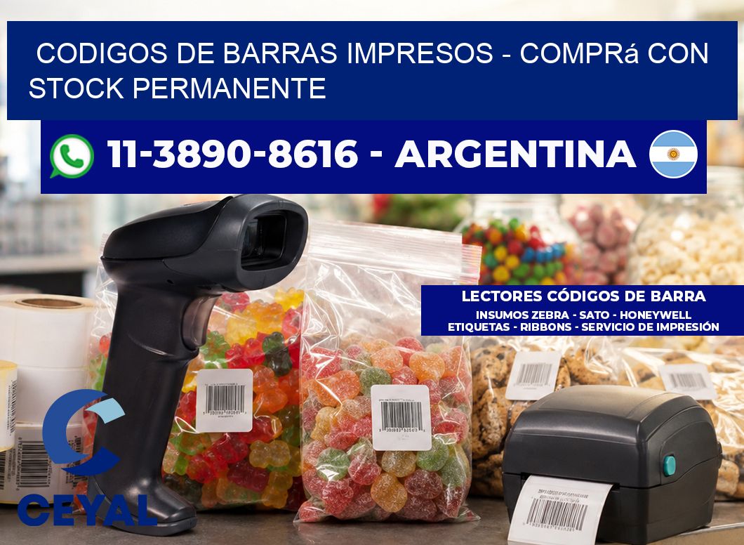 codigos de barras impresos - Comprá con stock permanente