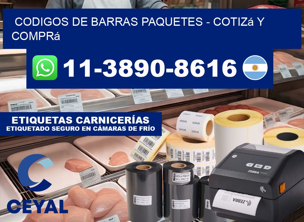 codigos de barras paquetes - Cotizá y comprá