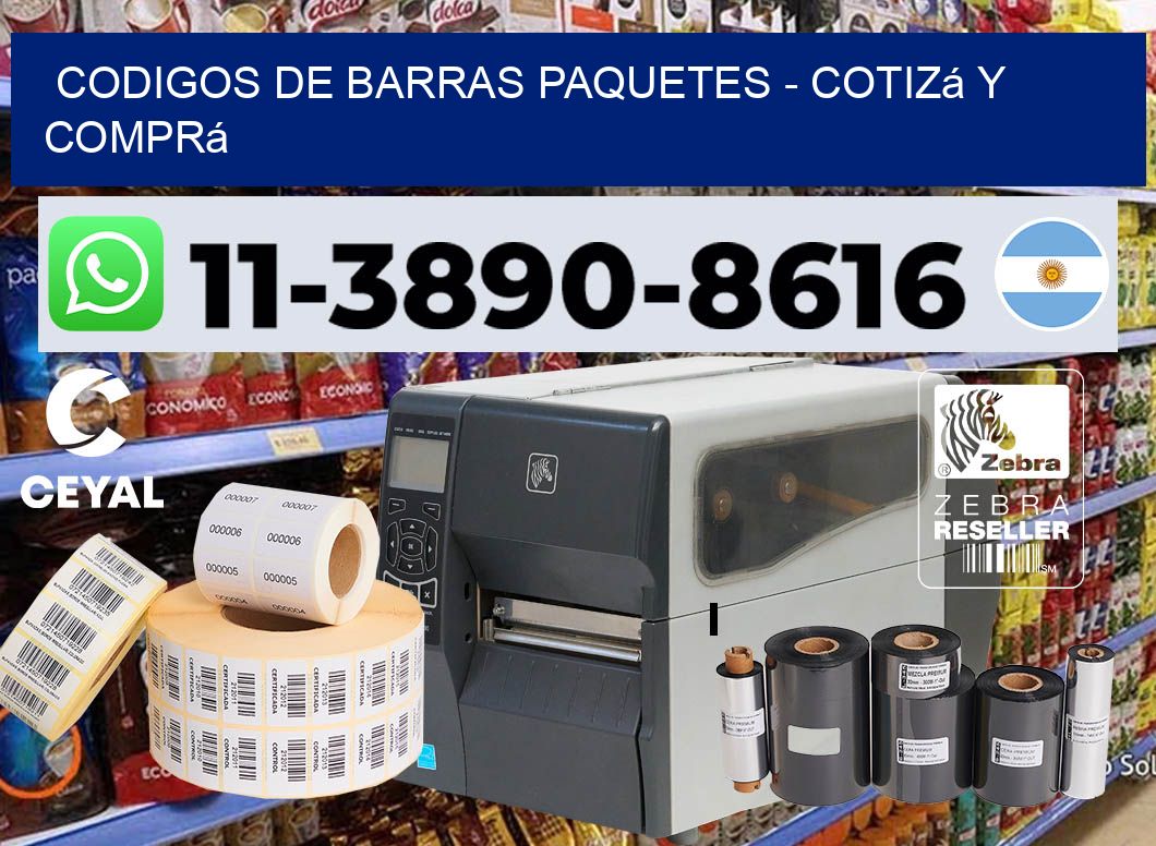codigos de barras paquetes - Cotizá y comprá