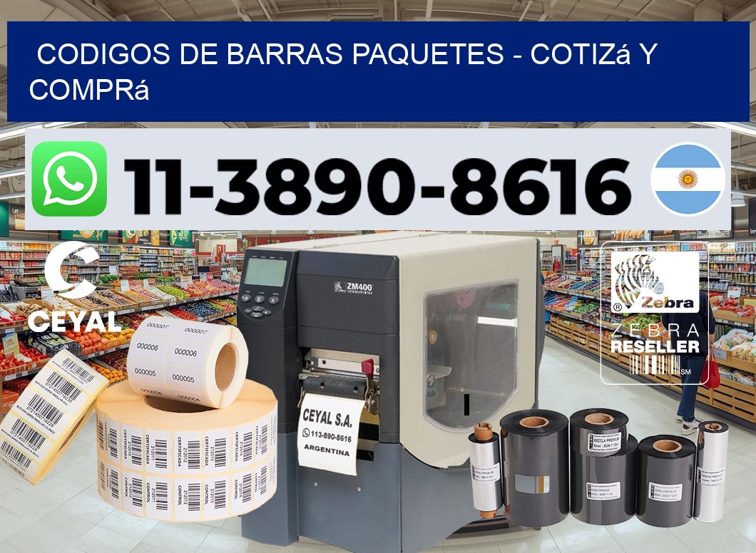 codigos de barras paquetes - Cotizá y comprá