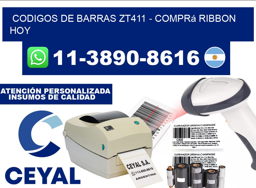 codigos de barras zt411 - Comprá ribbon hoy