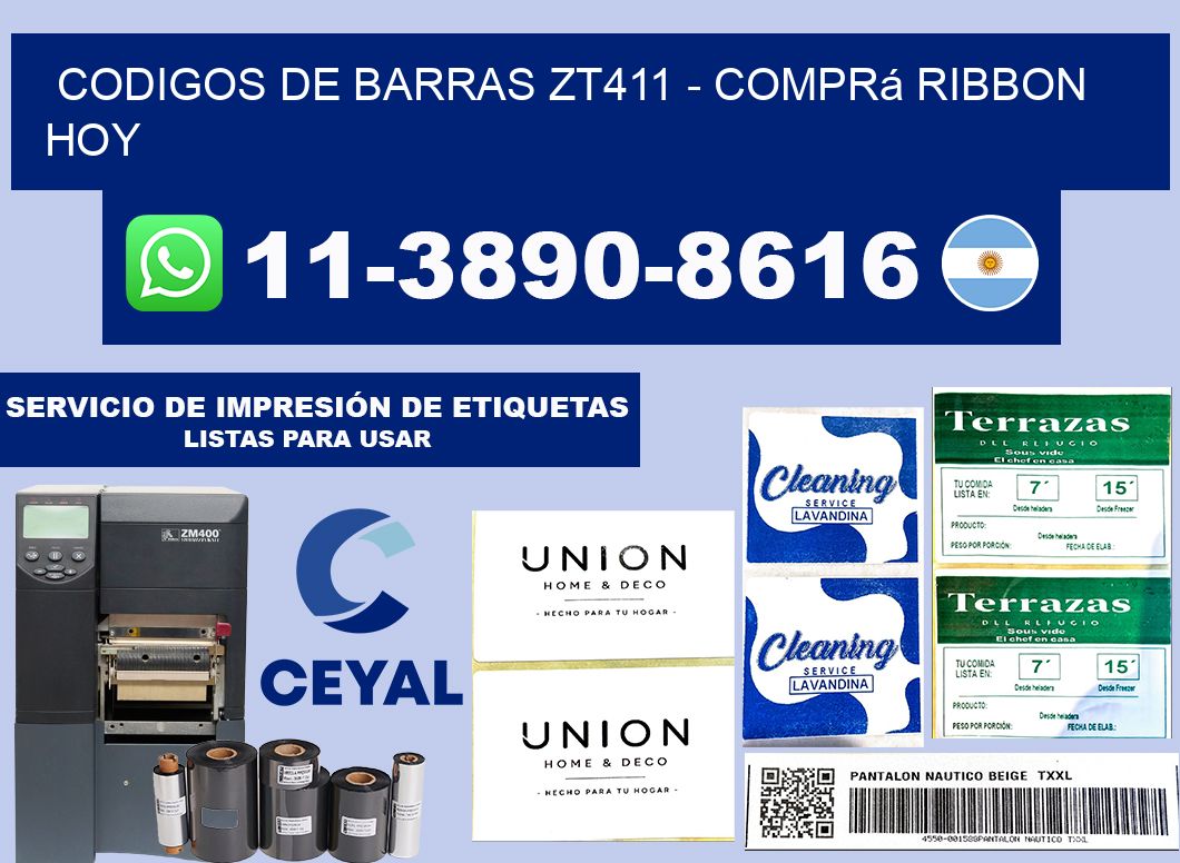 codigos de barras zt411 - Comprá ribbon hoy