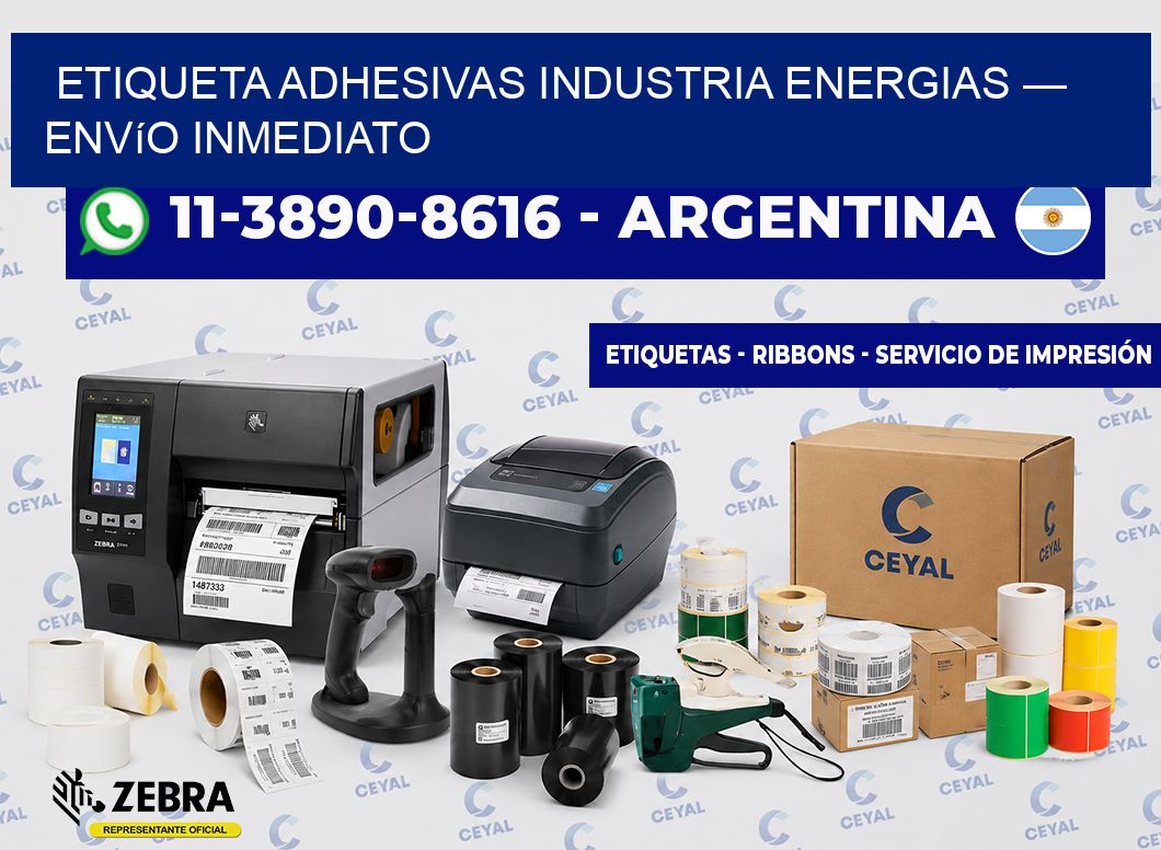 etiqueta adhesivas industria energias — Envío inmediato