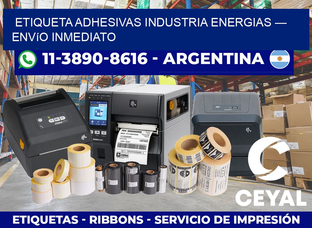 etiqueta adhesivas industria energias — Envío inmediato