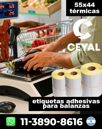 ETIQUETAS ROLLO BALANZA - Comprá rollos ahora